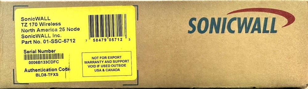 SonicWall TZ 170 Wireless 25 Node APL14-034 Network Security Firewall Appliance