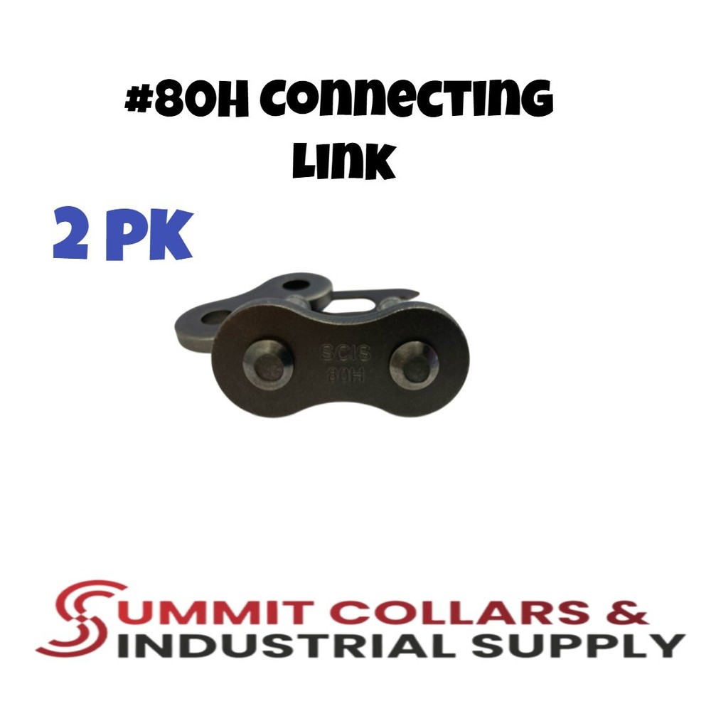 80H Heavy Duty Roller Chain Connecting Link (2 PK)