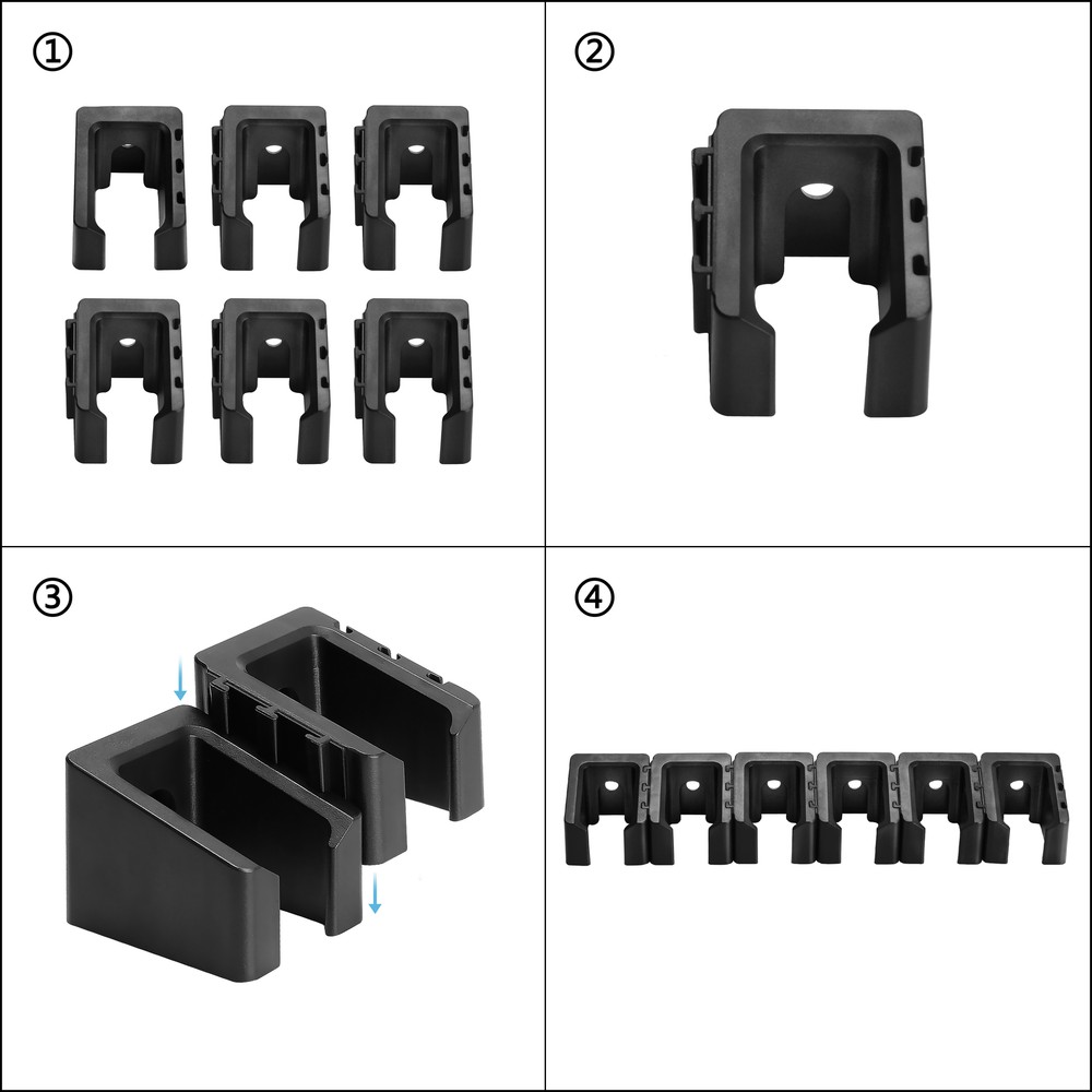 6 Standard Double Stack Mag Rack Wall Mount, Detachable Magazine Storage Display