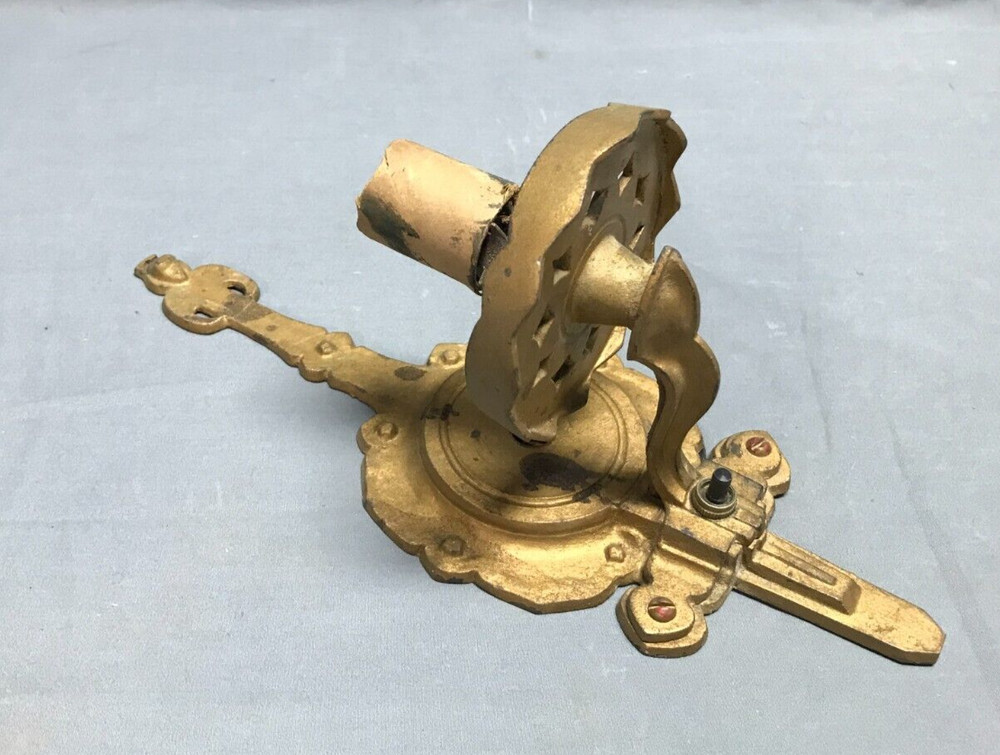 Vintage Single Brass Interior Wall Sconce Light Fixture Gold Old 514-23B
