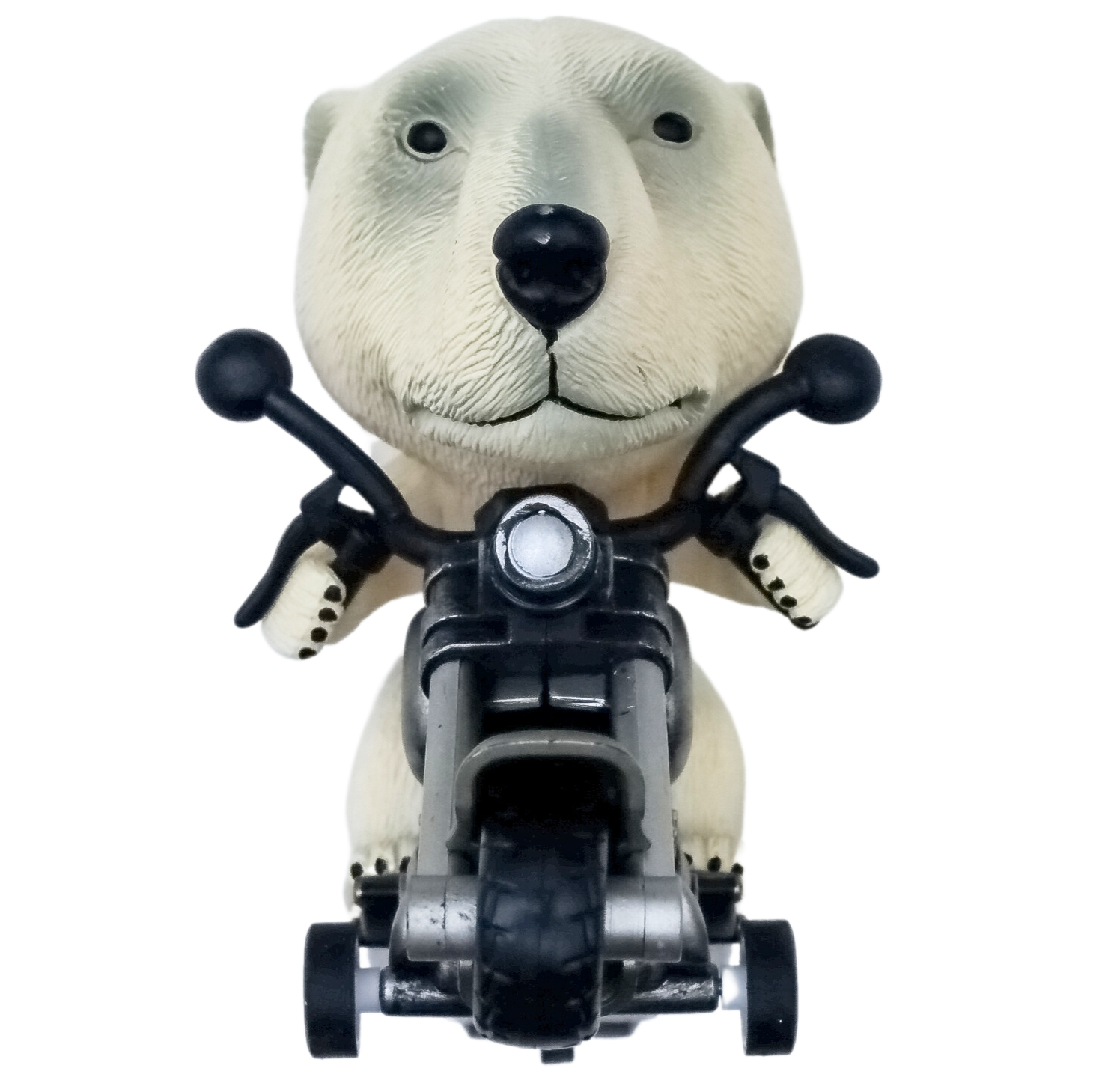 TOYANDONA Inertial White Polar Bear Riding Motorcycle Toy