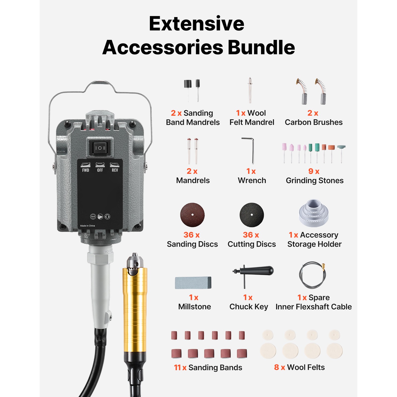 Uimoso 1200W Flex Shaft Grinder with 112 Accessories, 30000RPM Rotary Tool