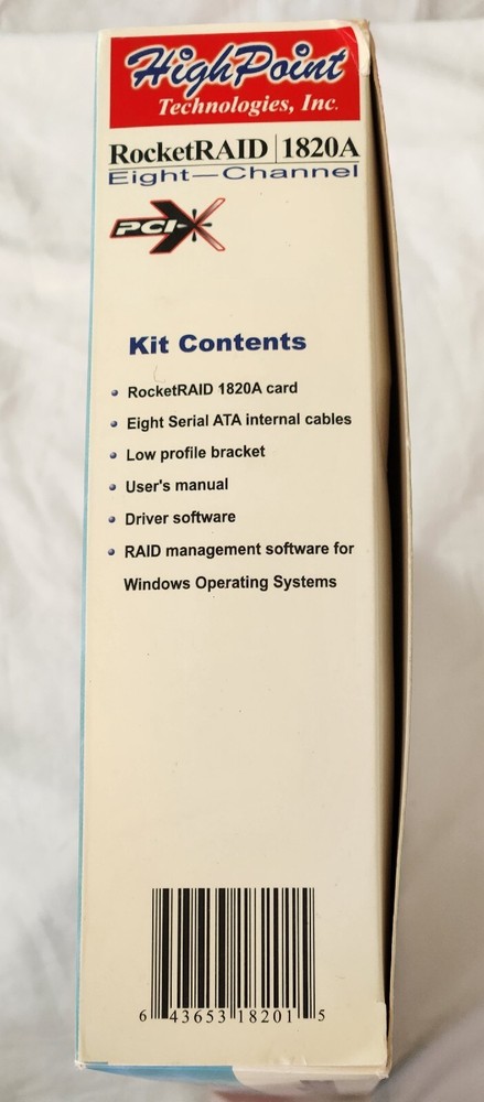RocketRaid High Point 1820ALF 1820A V1.2 SATA Raid Controller Card w/ Software