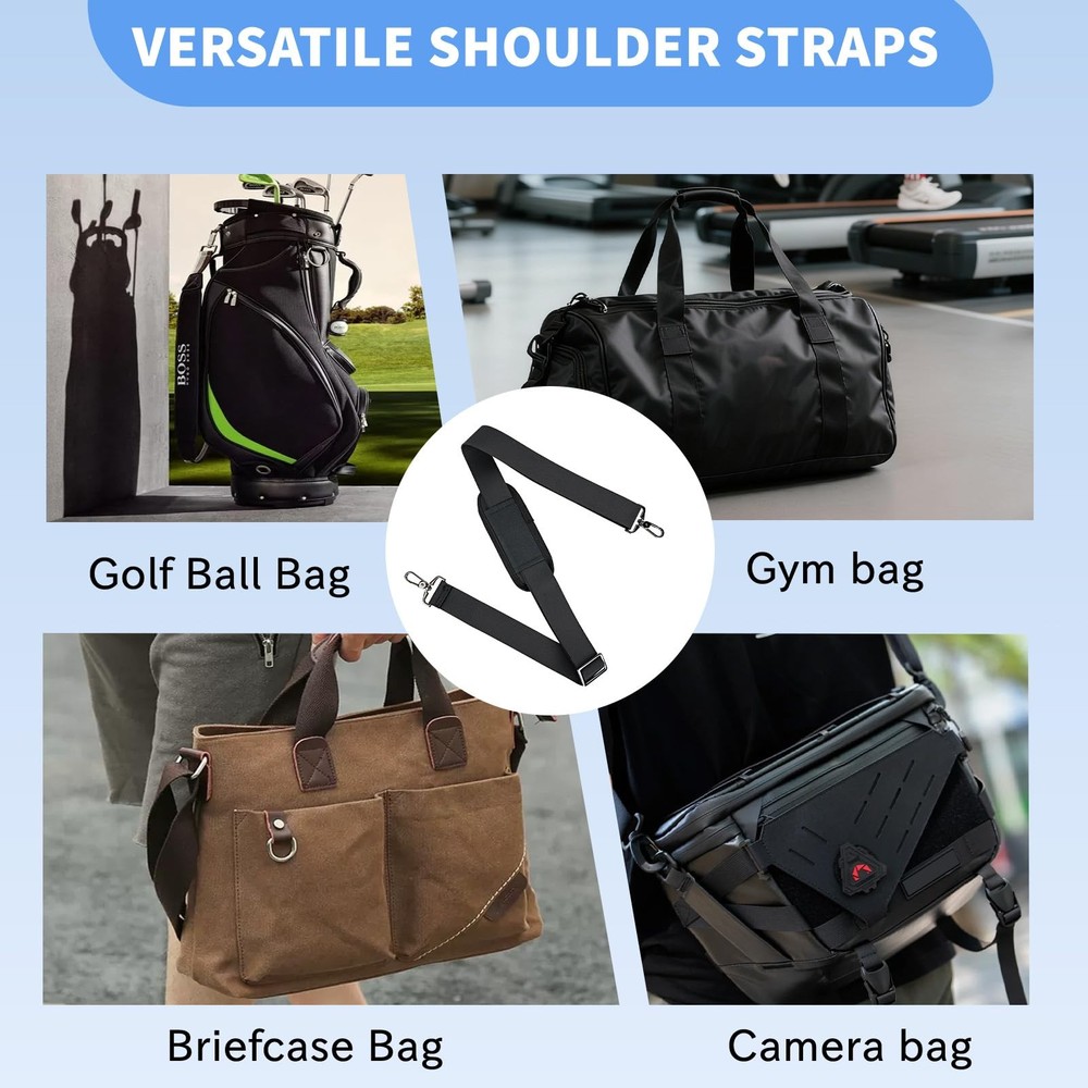 63" Padded Adjustable Shoulder Strap with Veto Pac, Durable Bag Strap with He...