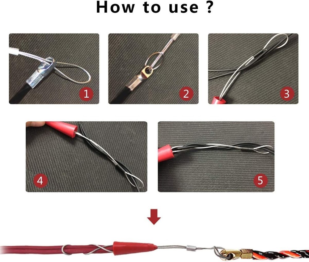 30M 100ft Fish Tape Cable Puller Kit Through Wall Wire Guide Device 4mm PET E...