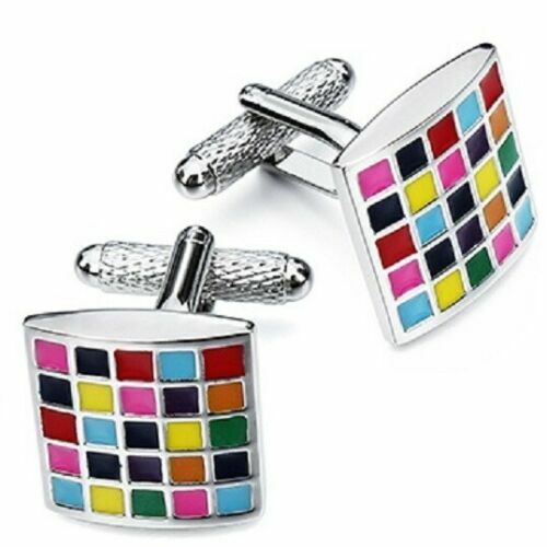 Onyx Art CK1122 Men's Multicoloured Square Cufflinks