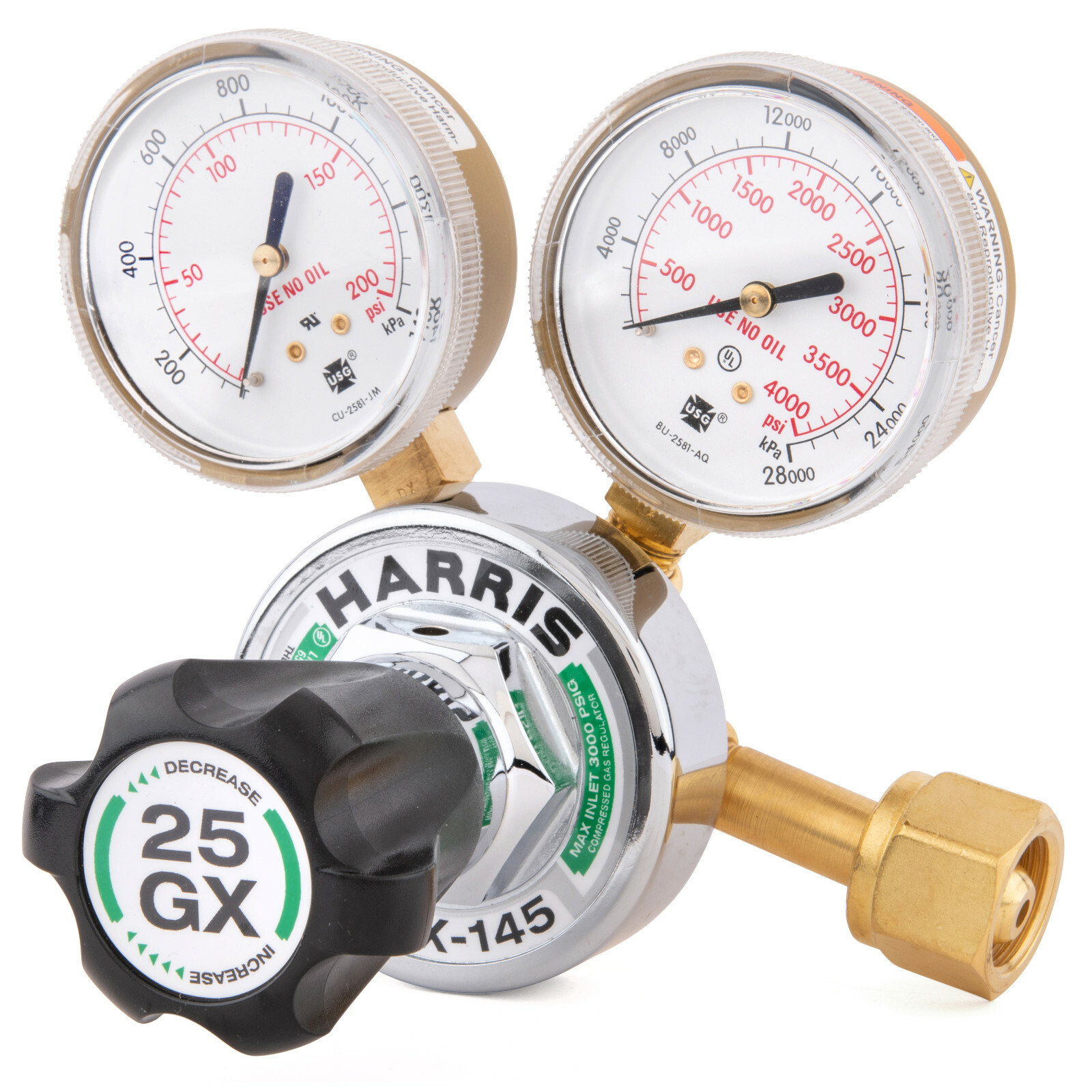 Harris Model 25GX Single Stage Oxygen Regulator 25GX-145-540 3000681