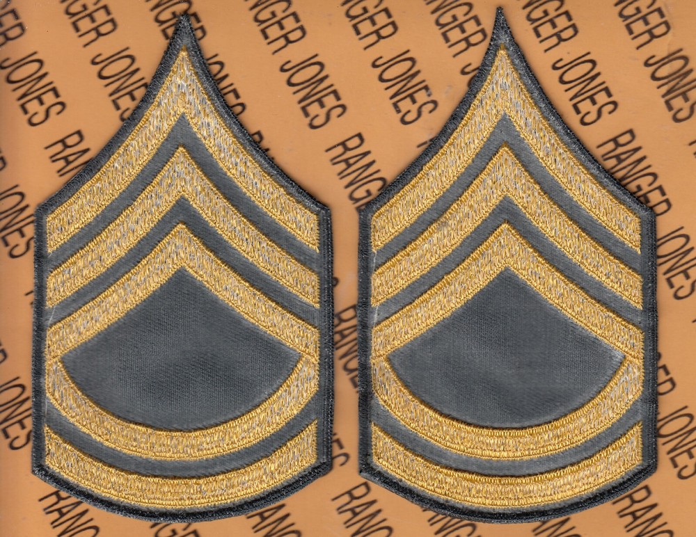 US Army Enlisted E-7 SFC Sergeant First Class A Vietnam era rank patch set c/e