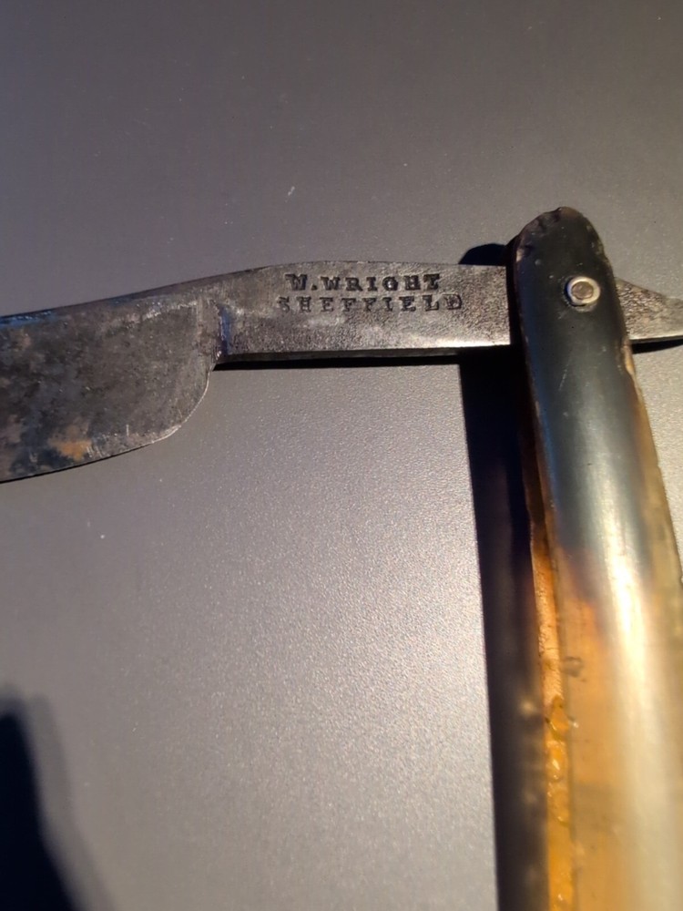 W. Wright Sheffield Washington Straight Razor With Bone/Horn Handle