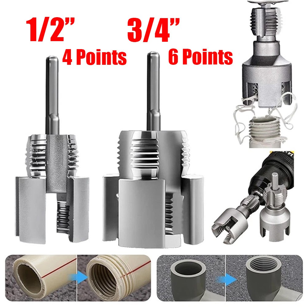 Integrated Internal & External Pipe Threading-Tool PVC Pipe Threader Cutting Kit