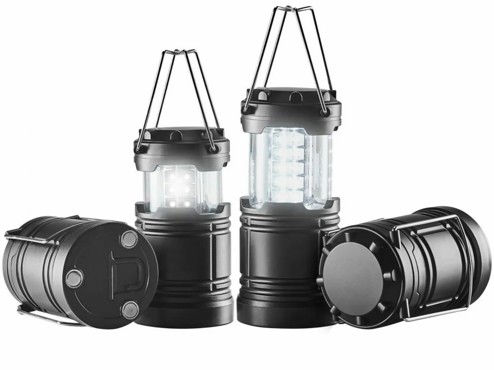 VEVOR LED Camping Lanterns, 4 Pack, Magnetic Base, Battery Powered Lights,...