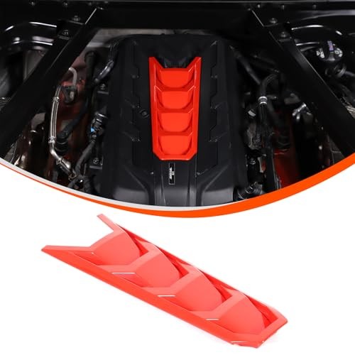 for Corvette C8 Engine Shroud Cover Bay Panel Trims Cover,ABS Engine Bay Red