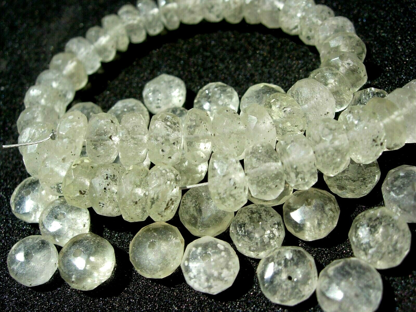 TEN - 6x3mm $37.99 per 10 Libyan Desert Glass Beads from Meteorite Impact + COA