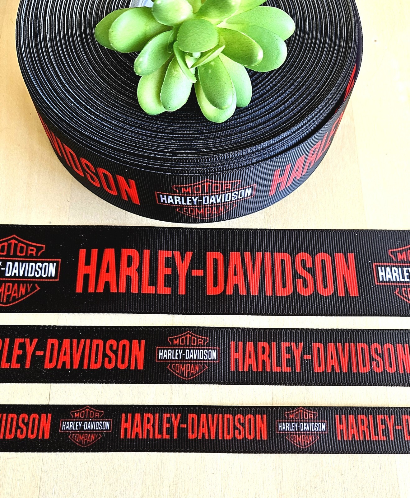 5/8, 7/8 & 1.5" (1 YD) Grosgrain Ribbon Biker Motorcycle Red Harley