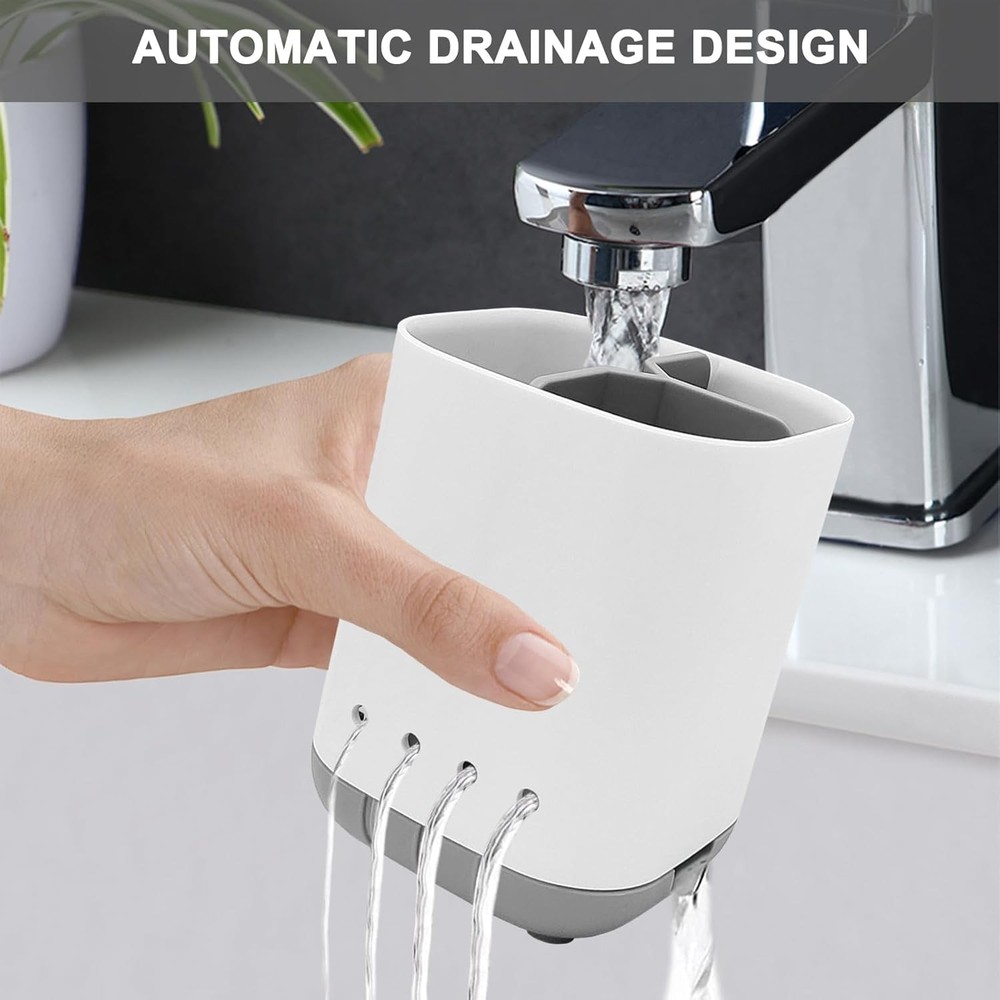 Toothbrush Holder Bathroom,Plastic Detachable Easy Cleaning Multi-Functional