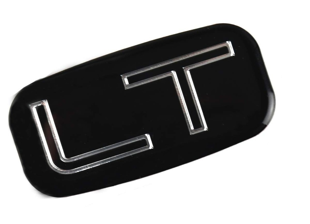 2pcs LT Emblems 3D Sticker Nameplate Replacement for 99-07 Black with Chrome