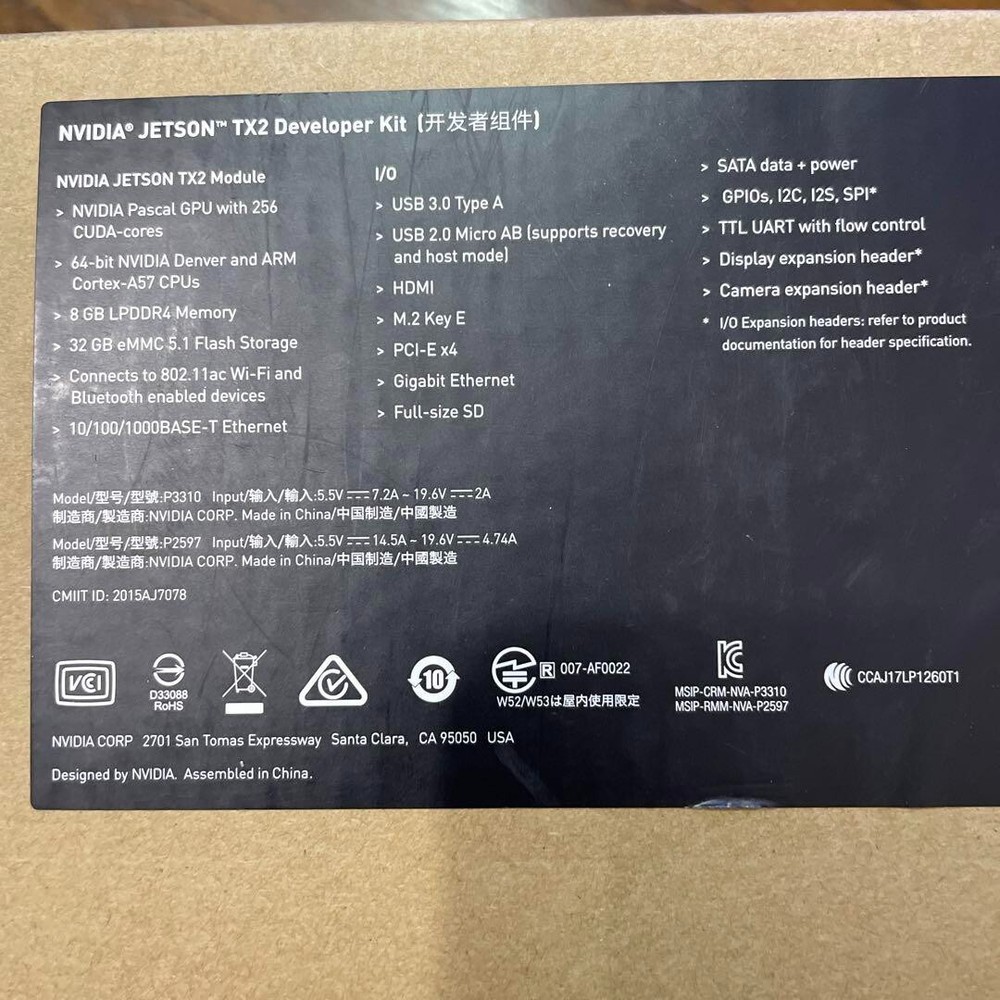NVIDIA Jetson TX2 Developer Kit RAM 8GB NVIDIA Pascal GPU Open Box
