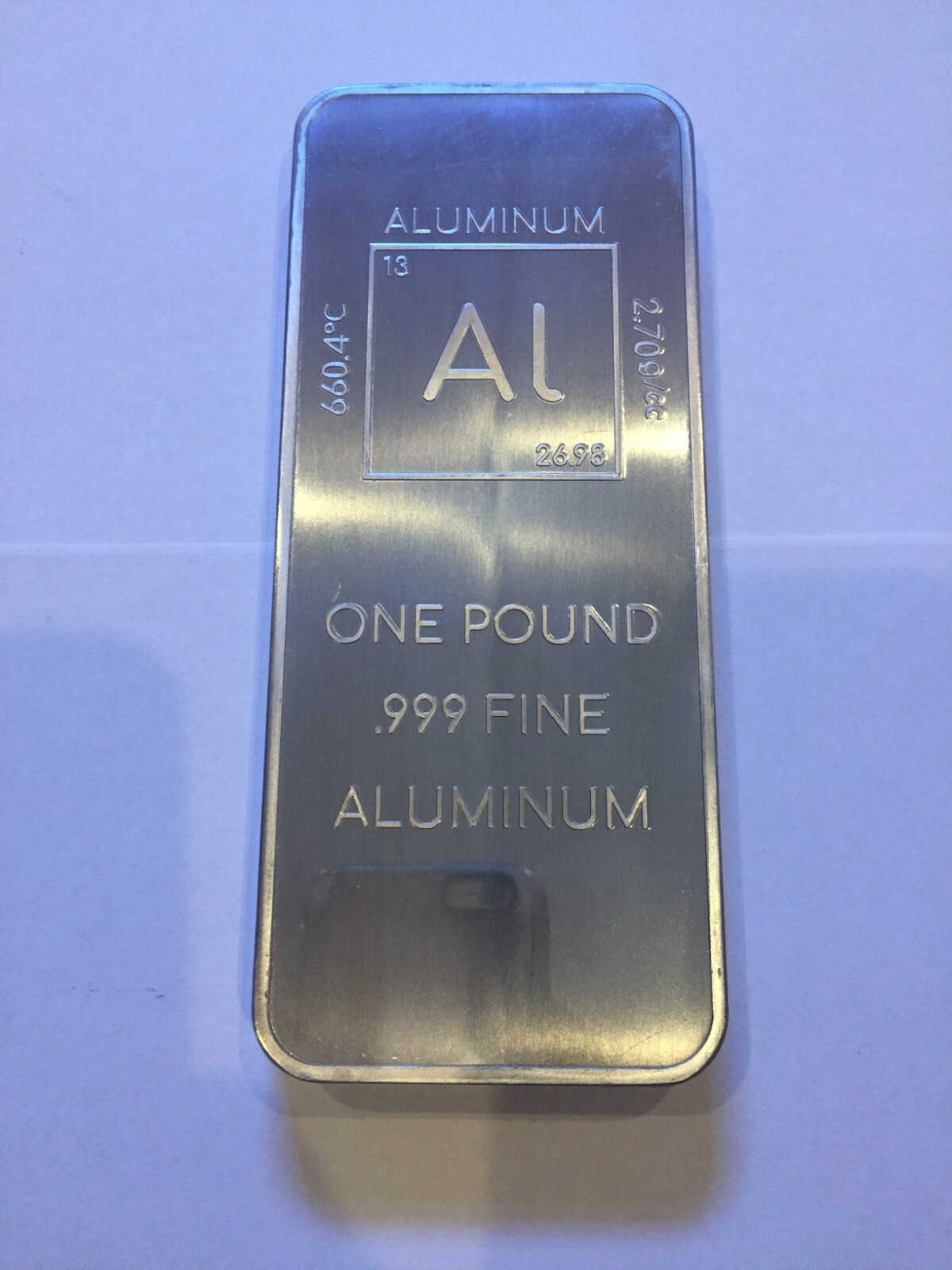 1 (One) Pound .999 Aluminum Bullion Bar By Unique Metals