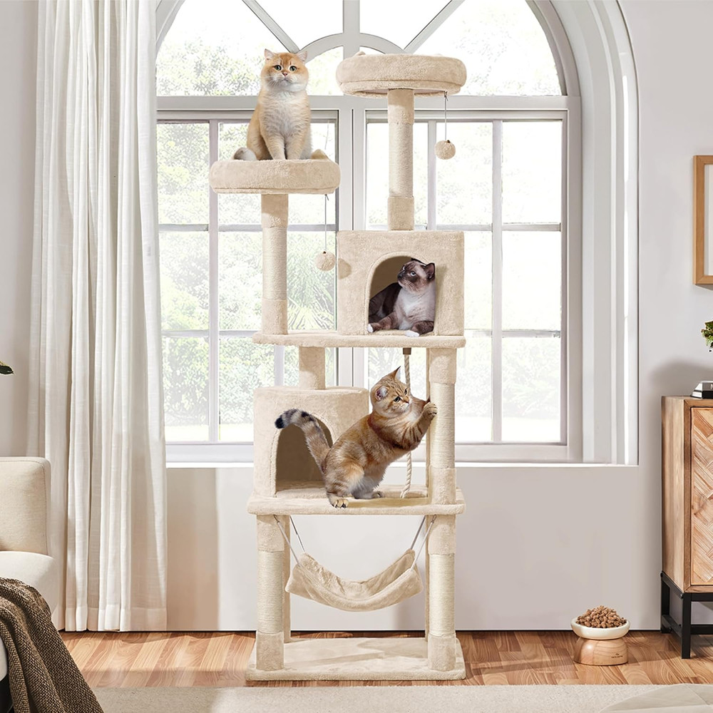 70.5" Cat Tower with Condo & Padded Perches - Multi-Level Climbing Tree