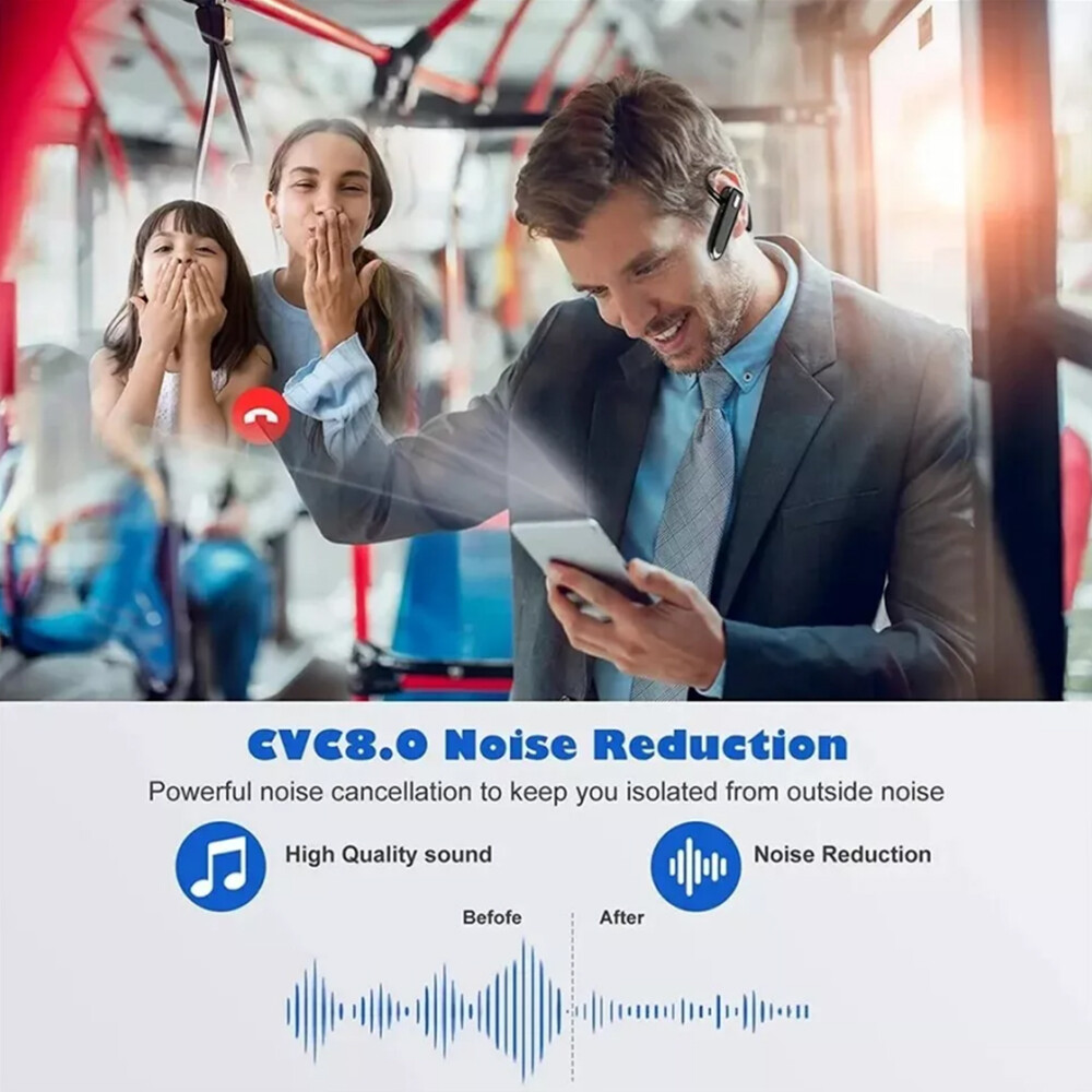 Mpow Wireless Bluetooth Headset Handsfree Waterproof Headphone Noise Cancelling