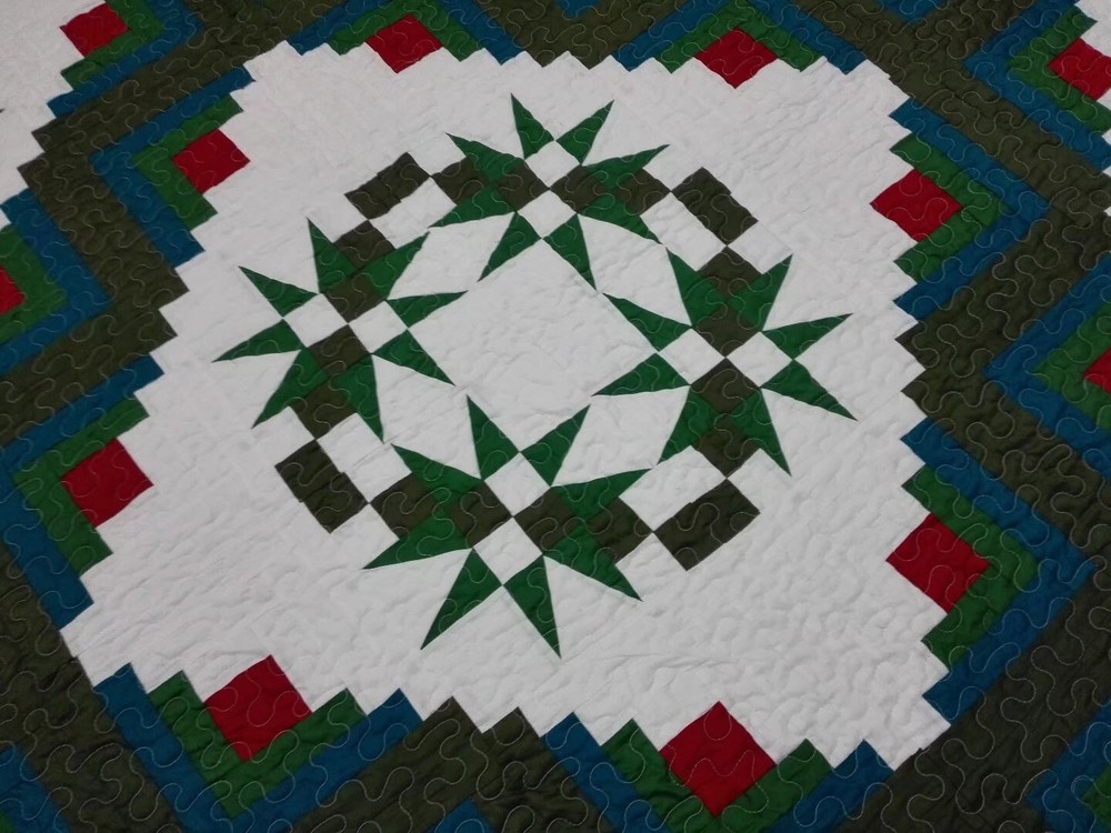 Queen Size Star Patchwork Quilt #J-98