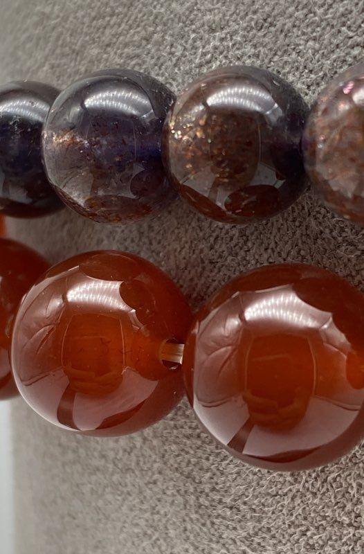 Quartz 2PC Beaded Bracelet Bundle 58.1g