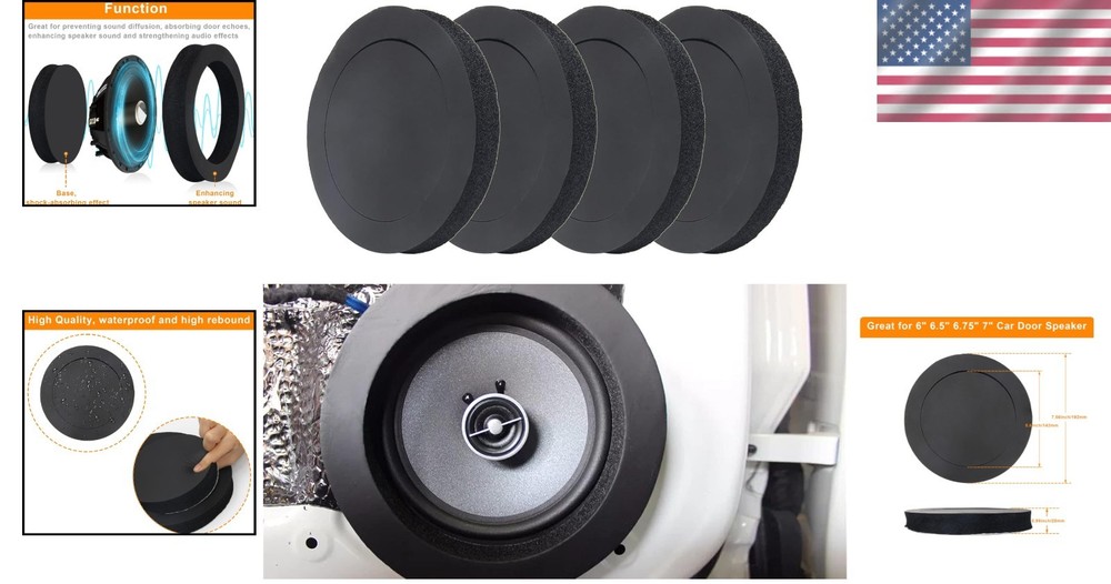High Rebound Sponge Speaker Fast Rings - 4Pcs Pack for Enhanced Audio Experience