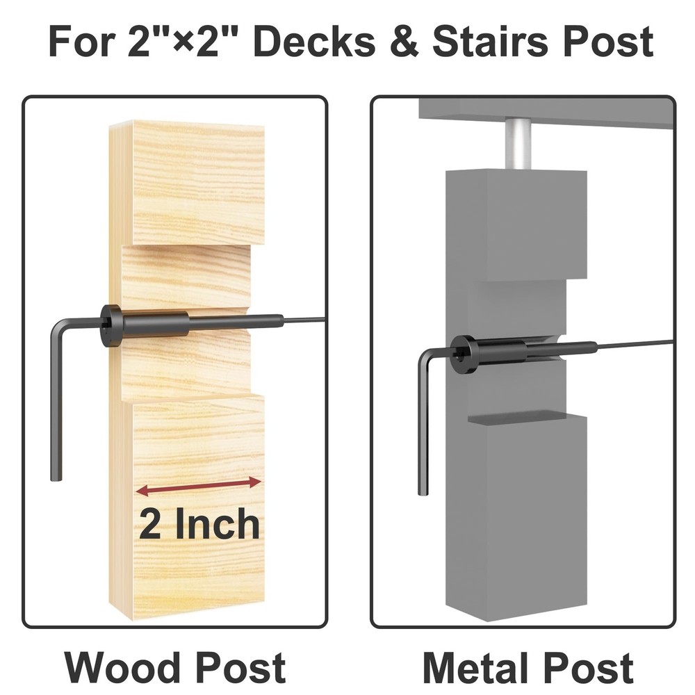 30 Pack Invisible Cable Railing Kit, Cable Railing Hardware, 316 Stainless St...