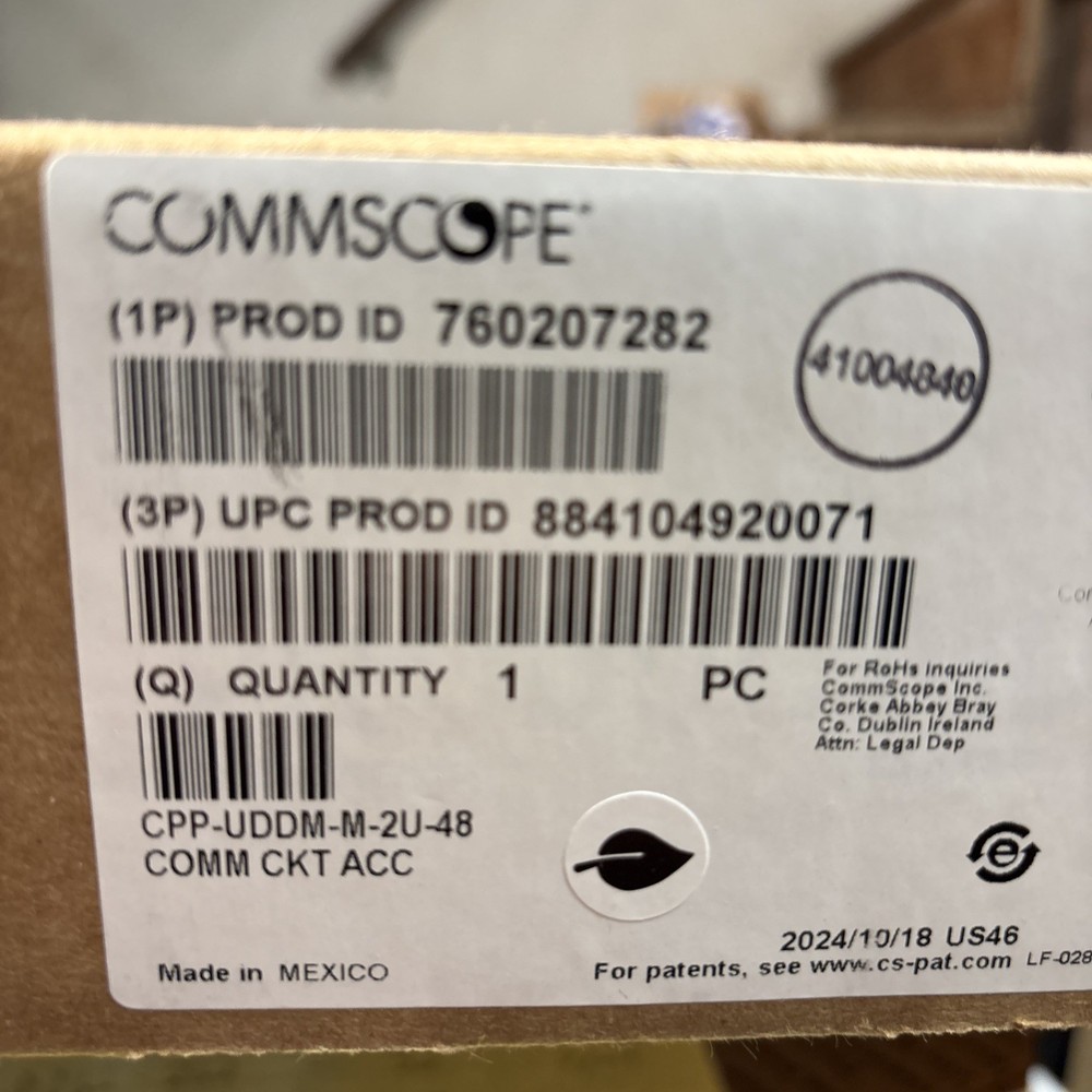 Commscope 48-Port Discrete Distribution Patch Panel 2 RU CPP-UDDM-M-2U-48 M-jack