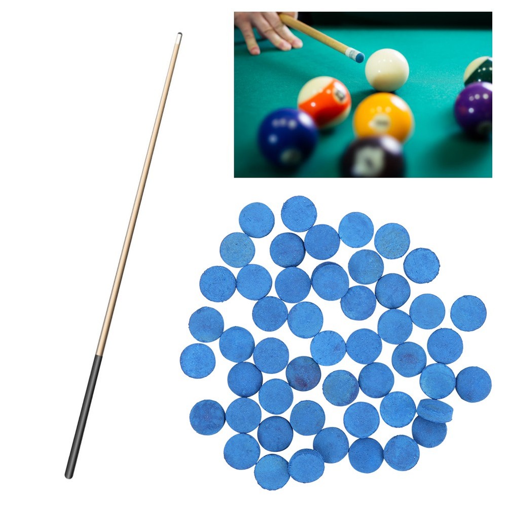 50PCS Leather Billiard Pool Tips Pool Stick Replacement Accessory