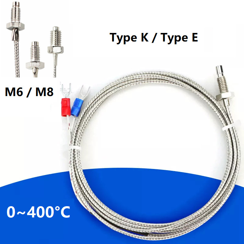 K E Type Thermocouple Probe Thermistor Sensor Probe High Temperature Sensor M6M8