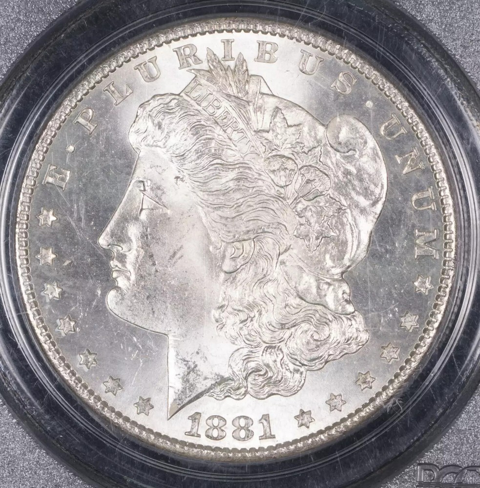 1881 S Morgan Silver Dollar PCGS MS-65 Rainbow Toning