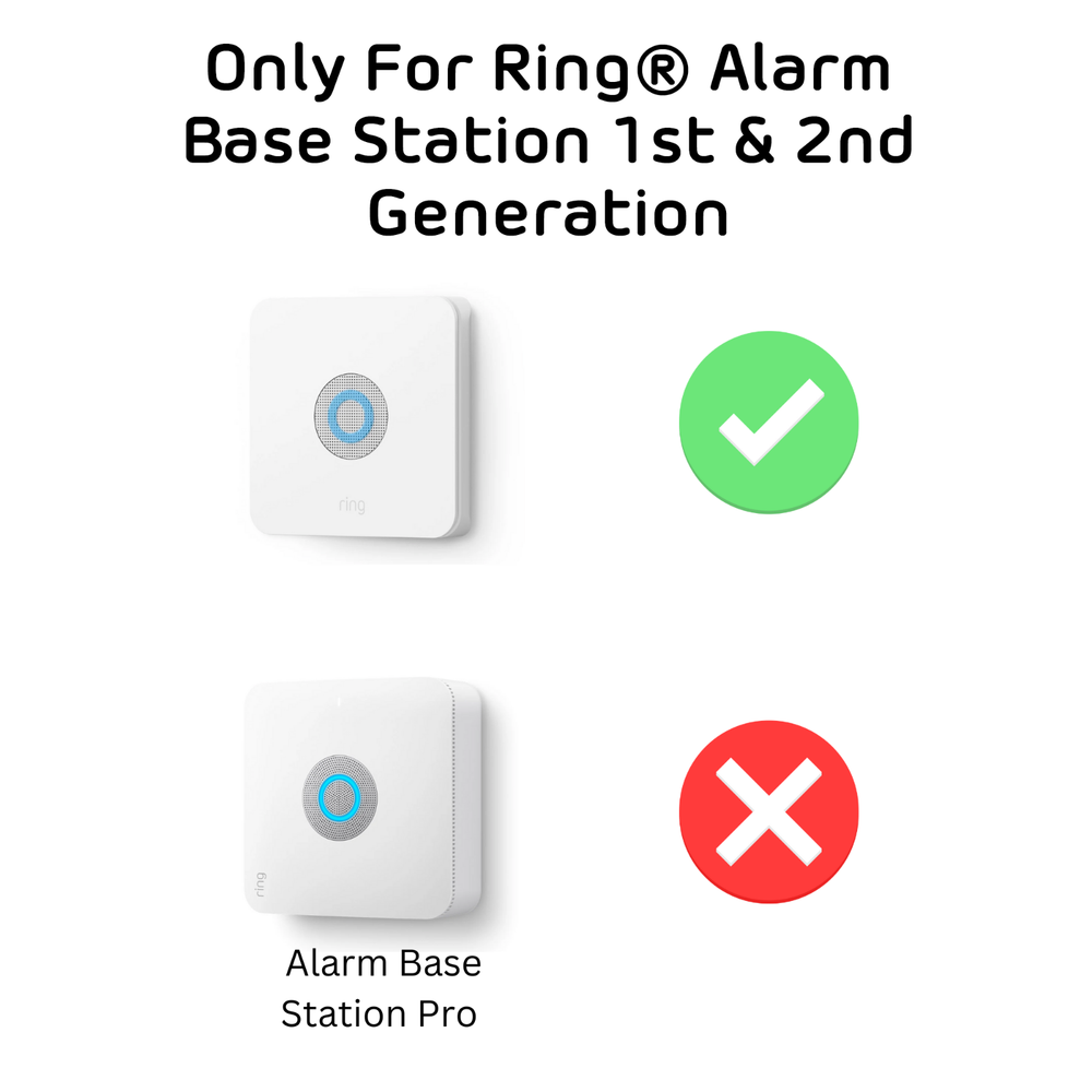 TwoUP Tech Wall Outlet Mount Kit for Ring Alarm Base Station Generation 1 & 2