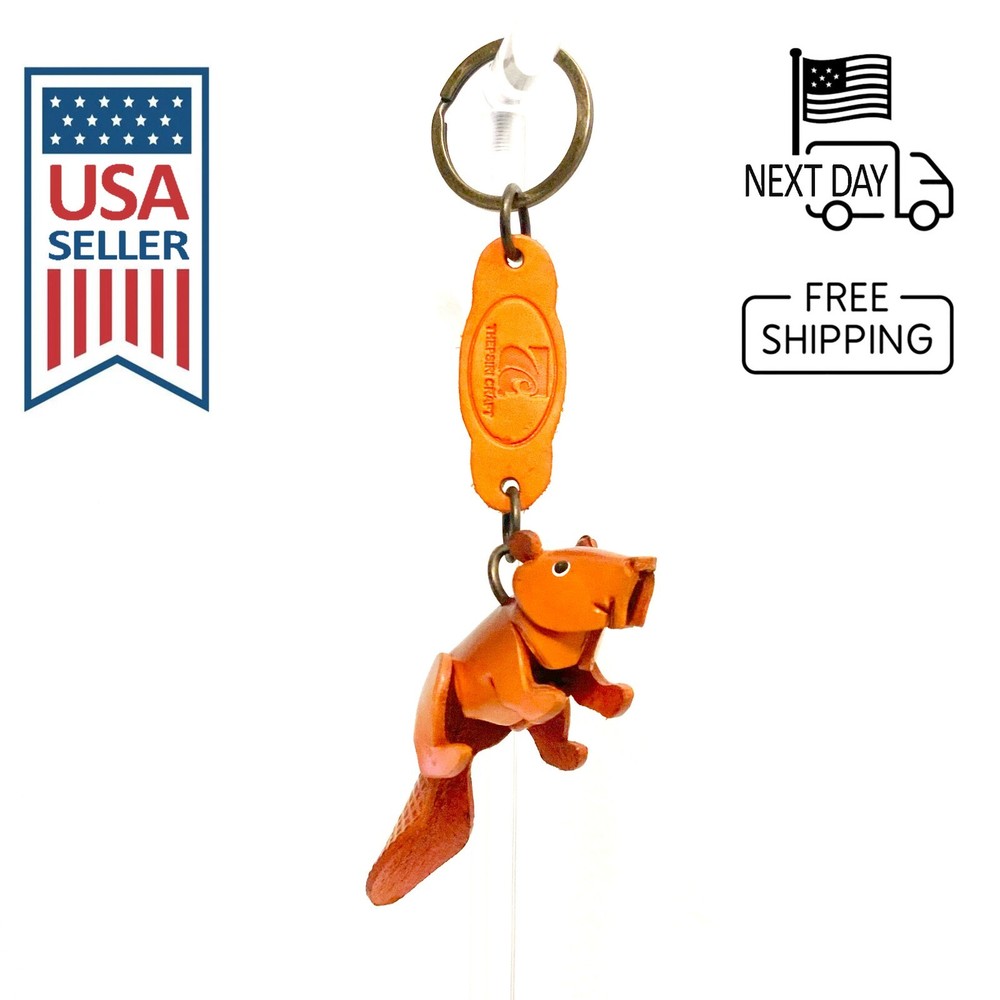 Beaver Handmade Leather Keyring