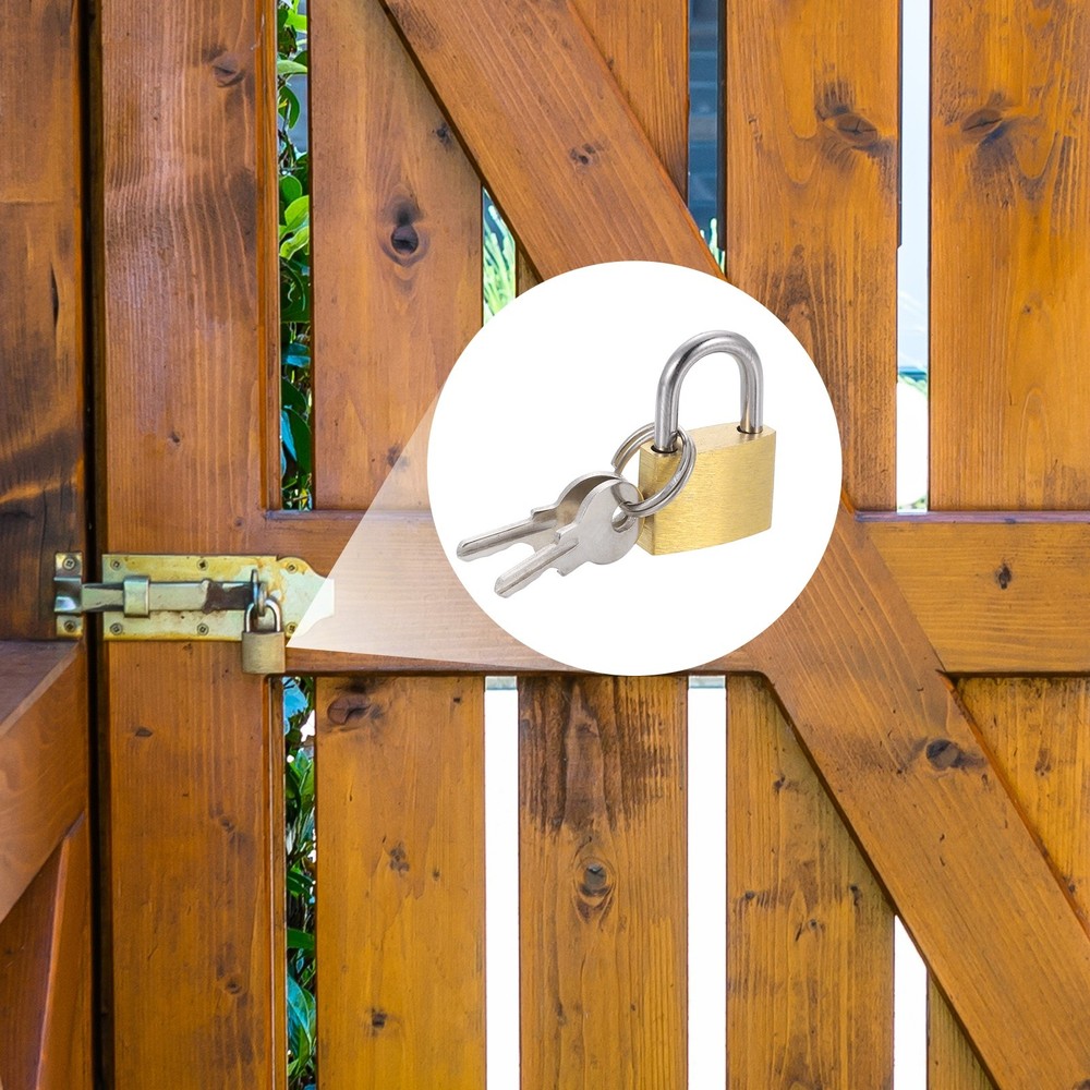 6Pcs Solid Brass Padlock with Key 11/16" Wide Body Small Locks Lock