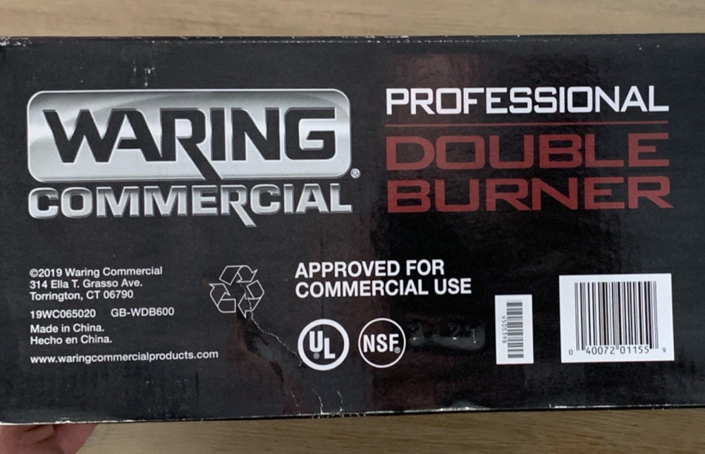 Waring WDB600 Double Burner Solid Top Countertop Range - 1800W