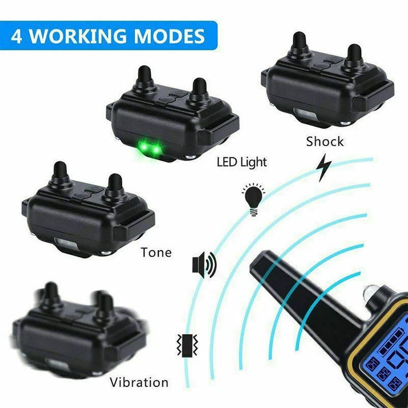 3000FT Remote Dog Training Collar – Rechargeable Shock, Vibration & Beep Trainer