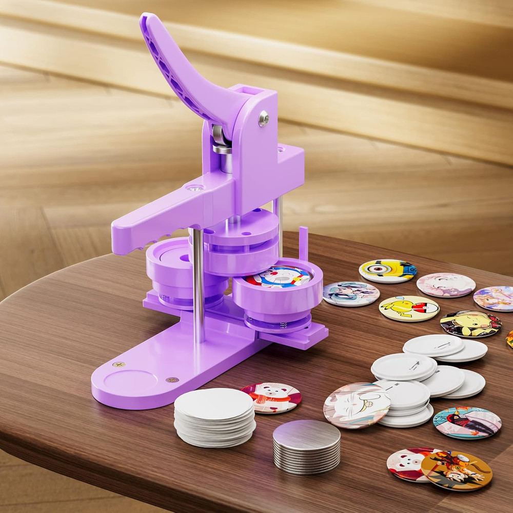 Button Maker Machine Kit 300Pcs Badge Press 3 Size Dies DIY Pin Maker