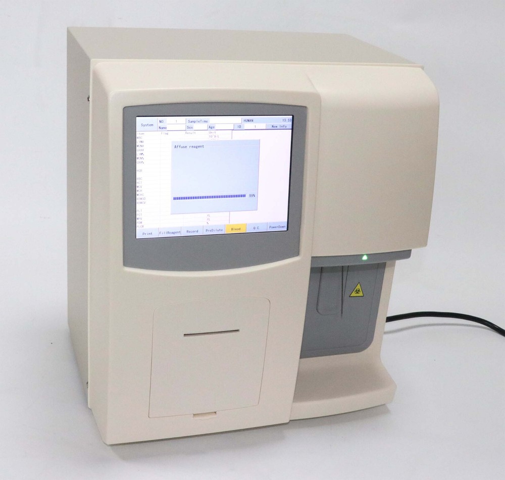 110V Automatic Hematology Analyzer Blood Analyzer Blood Cell Count 23 Parameters