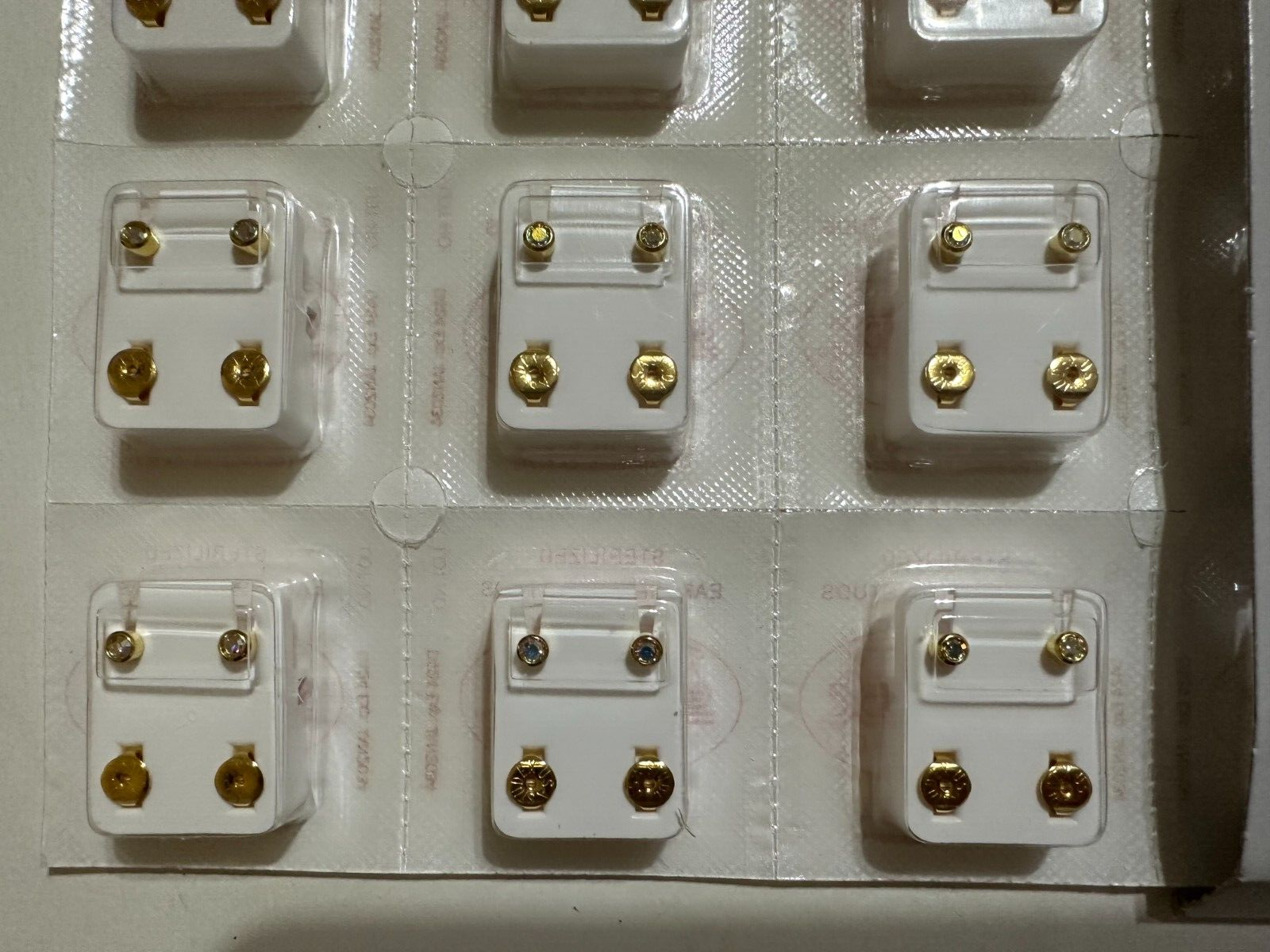 Studex Ear Piercing Gold Plated Regular AB Birthstone 4MM 12 Pairs R215Y