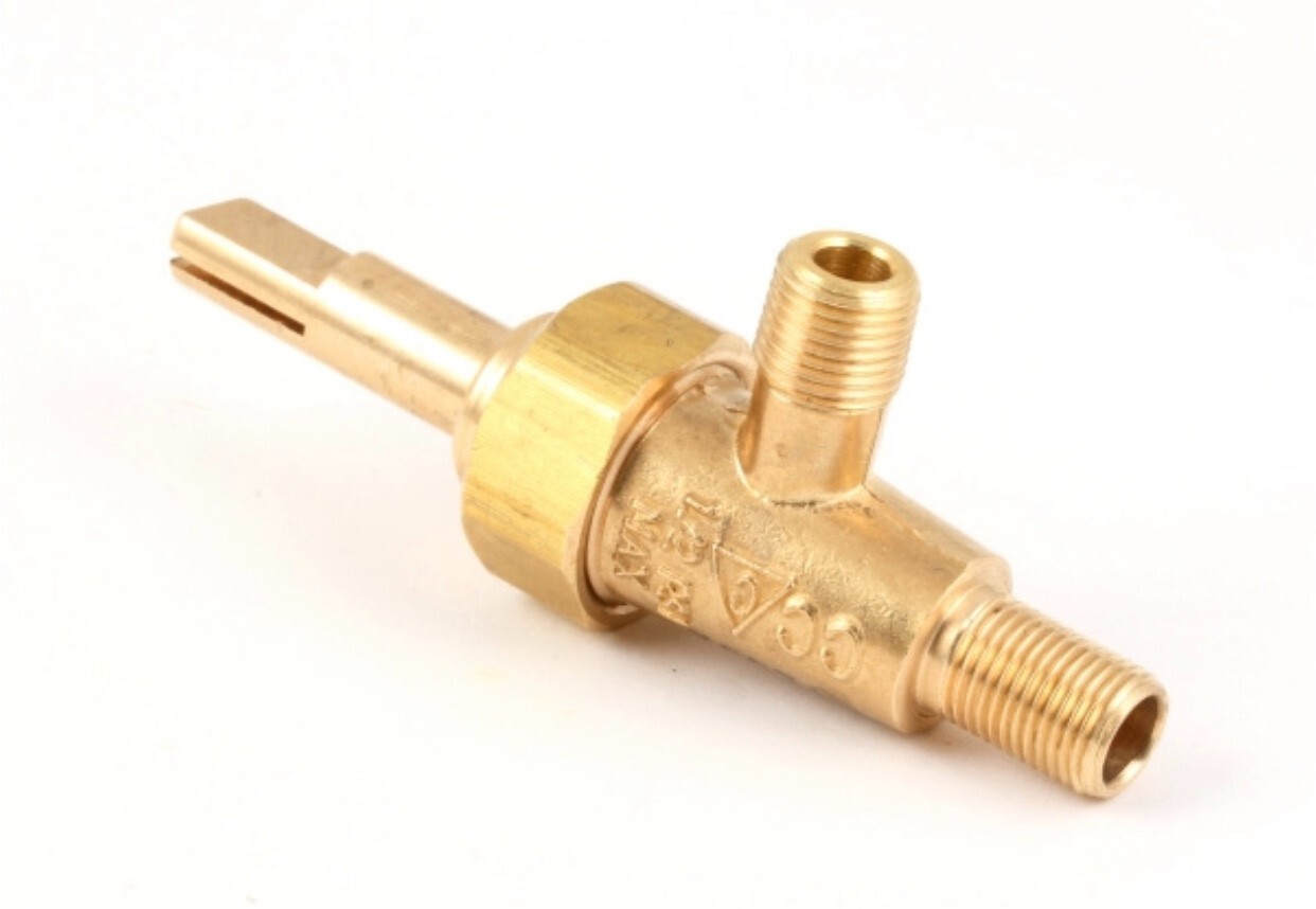 American Range Brass Burner Valve 1/8" MPT Gas IN/OUT - 521166