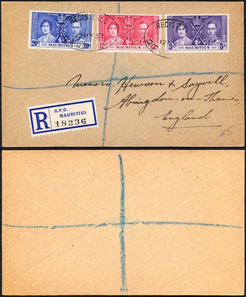 Mauritius 1937 Coronation Cover
