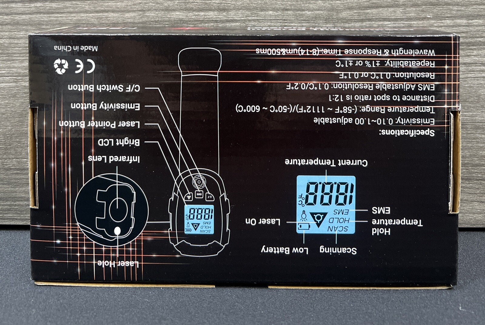 KIZEN Infrared Thermometer LaserPro LP300 Handheld Temperature Gun Orange