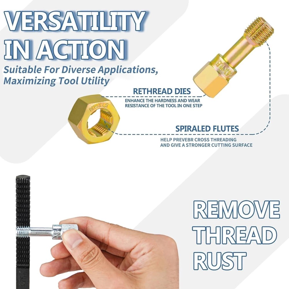 Thread Repair Thread Chaser Tool Set-49PCS Thread Cleaner Rethreading Master Kit