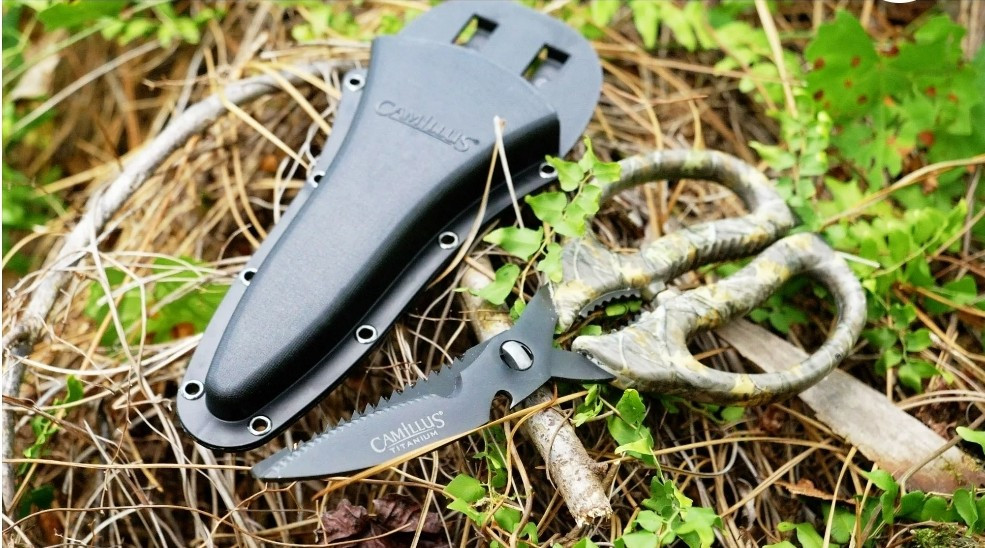 Camillus 9'' Multi-Function Game Shear with Bone Saw, Serrated Blade, and Sheath