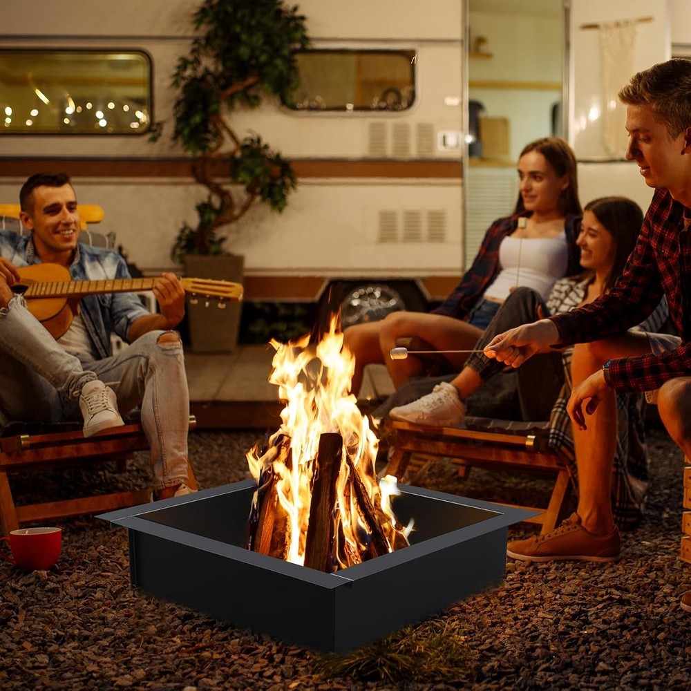 30"Fire Pit Ring, Heavy Duty Fire Pit Liner Insert Campfire Ring Above In-Ground