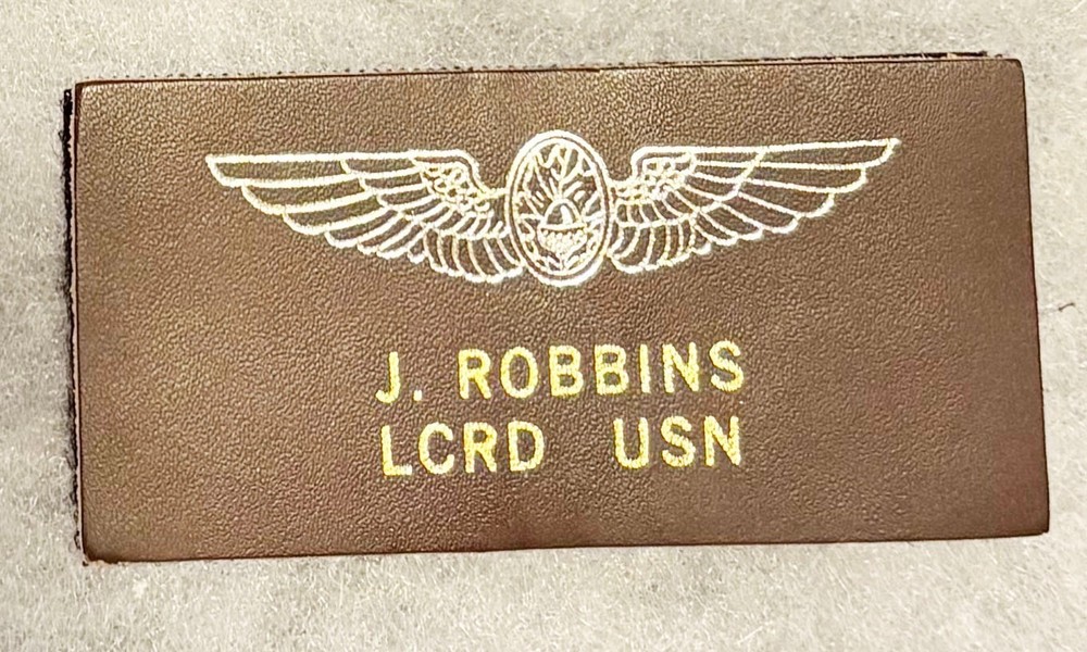 USN J. Robbins LCRD Flight Surgeon Jacket Name Tag