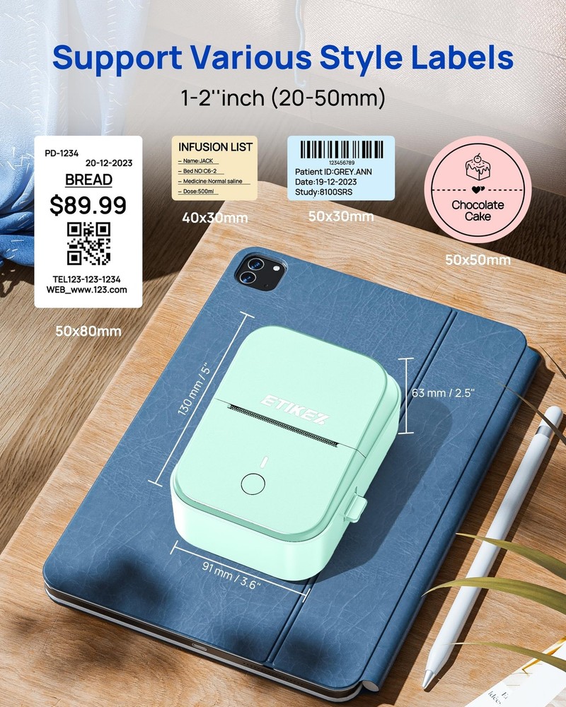 PM260 Label Maker Machine with Tape, 2 Inch Label Maker Bluetooth Label Print...