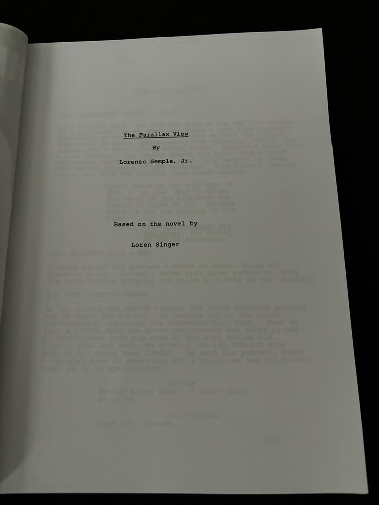 Warner Bros.™ THE PARANOIA TRILOGY Rare Script ALAN PAKULA Screenplay Set