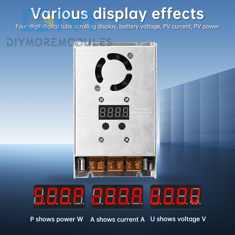 MPPT 500W 20A Solar Controller DC18-80V Step-down Charging Controller 12V 24V